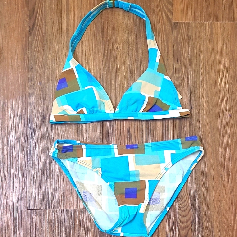 Kids Swimwear Set in Blue and Tan‎ used good condition.